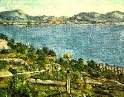 Paul Cezanne havet vid l'estaque oil